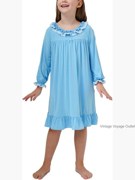 Other - Girls Long Sleeve Princess Nightgown Pajama Dress Soft Sleepwear 3-12y